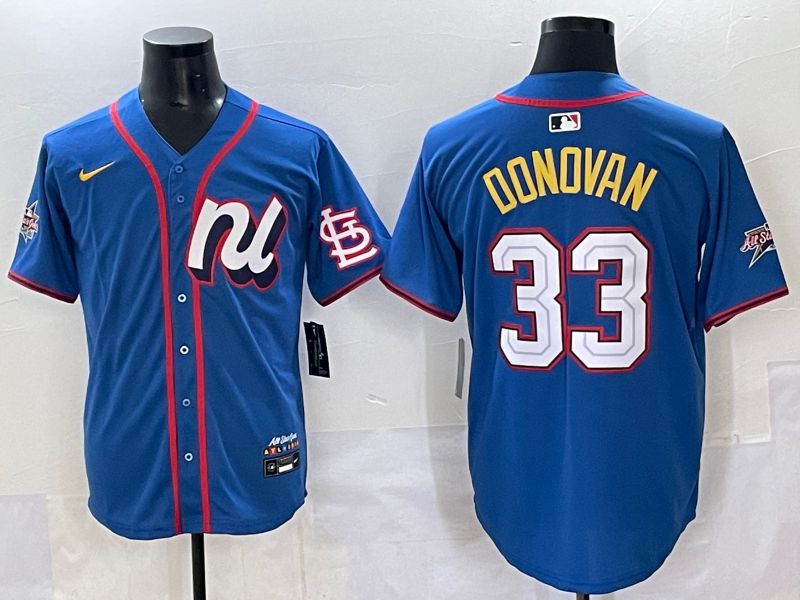 Men 2025 St.Louis Cardinals #33 Donovan Blue All star Nike MLB Jersey style 04